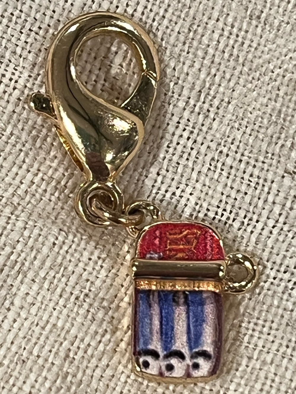 Sardine Charm Gold Tone Can of Sardines
